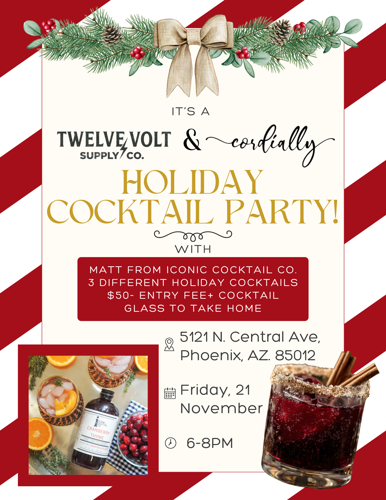 11/21, 6 PM Holiday Cocktail Party - PRIVATE