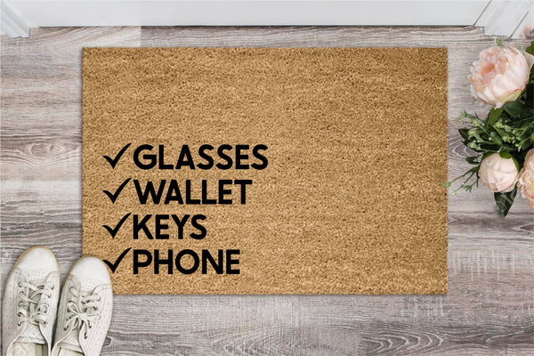 Glasses Wallet Keys Phone Mat