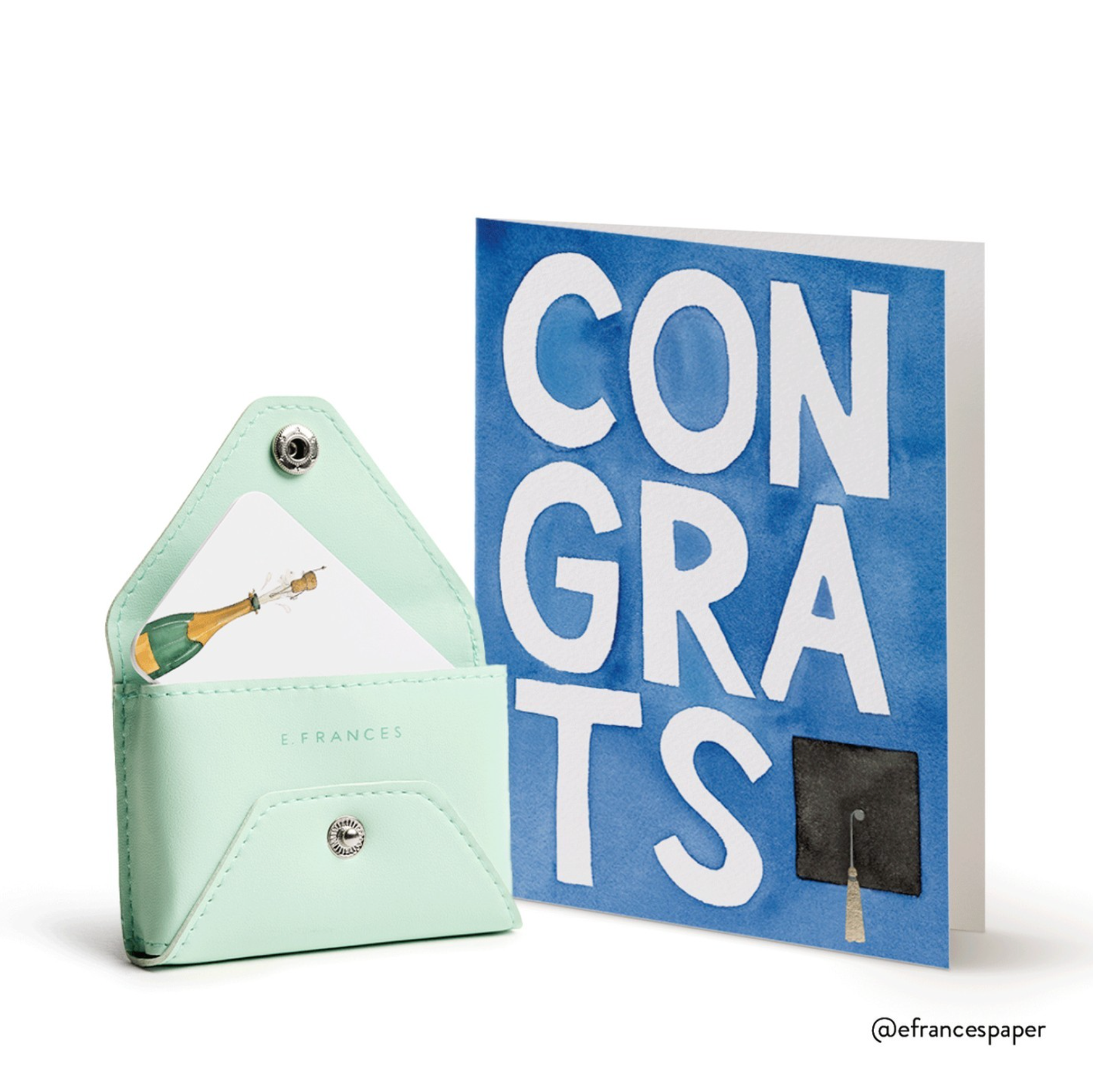 Blue Congrats Grad Graduation Greeting Card