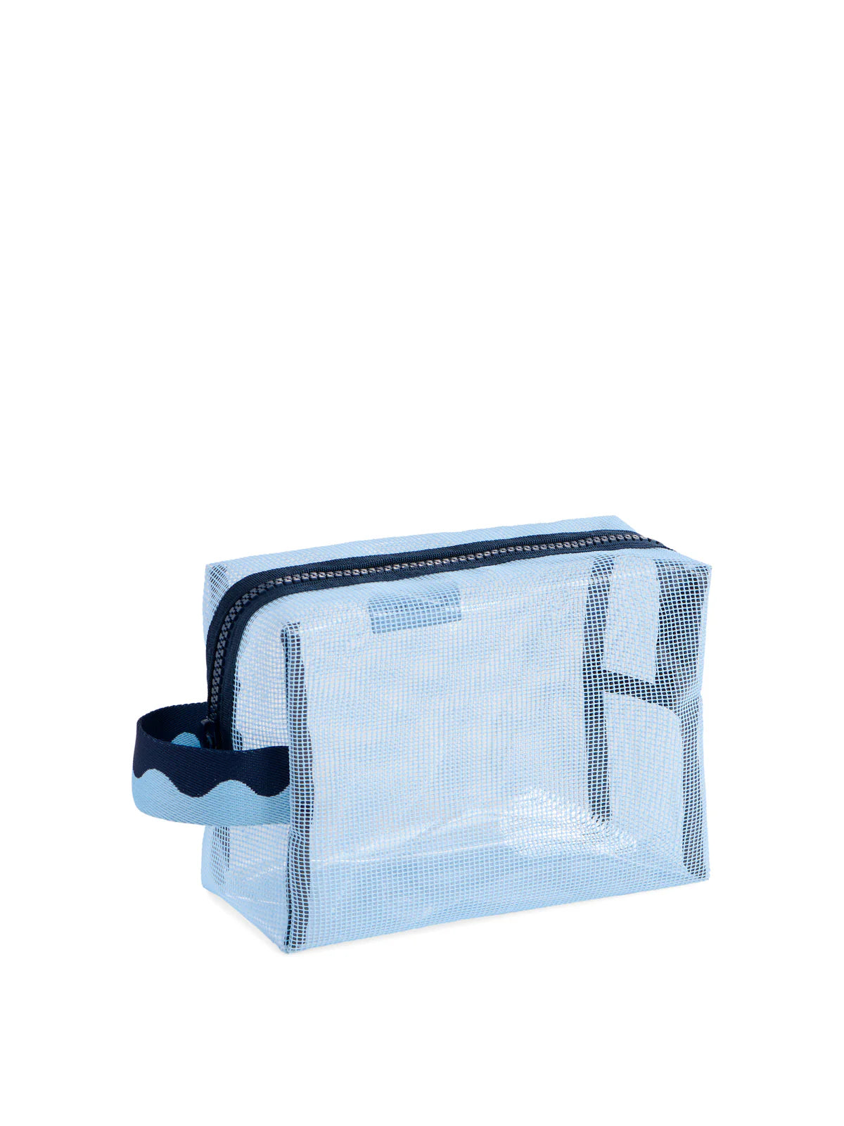 CAMDEN MESH ZIP POUCH, BLUE