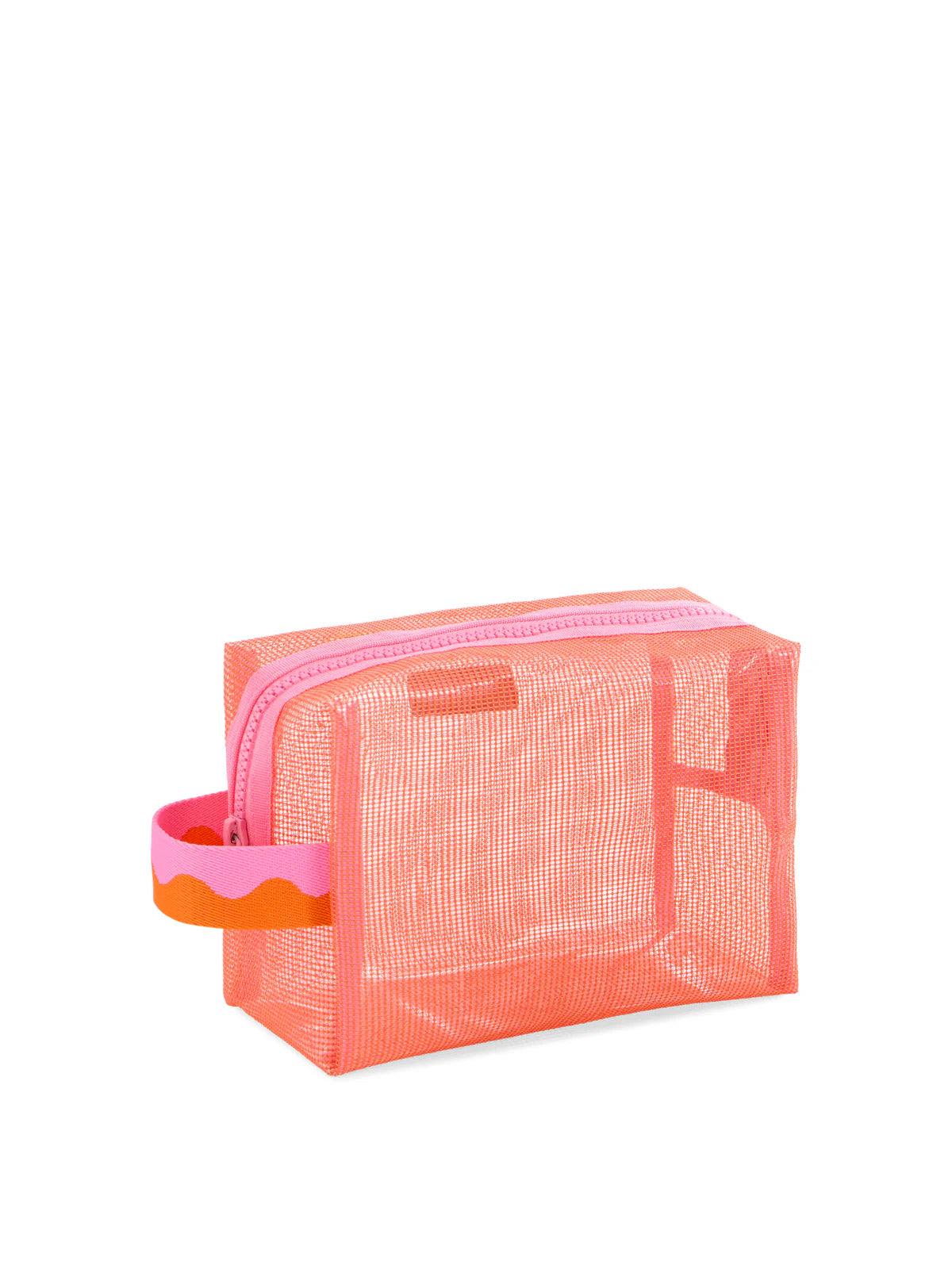 CAMDEN MESH ZIP POUCH, ORANGE