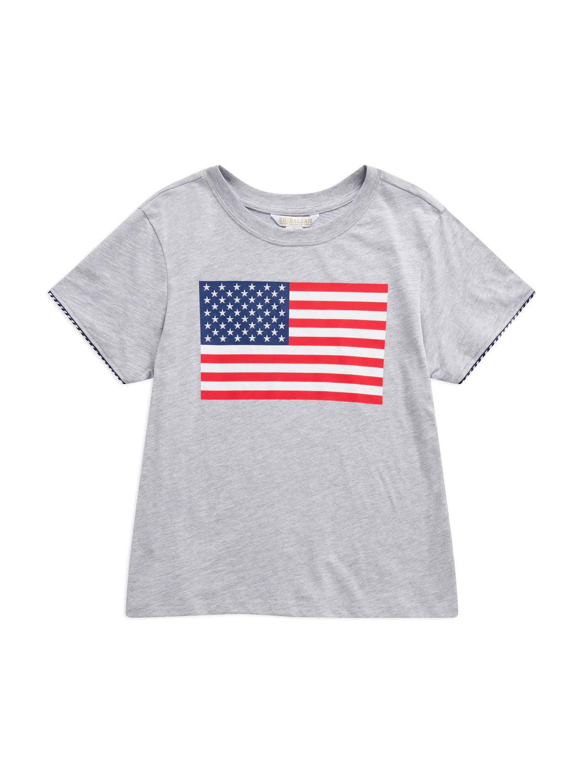 AMERICAN FLAG RELAXED TEES,GREY
