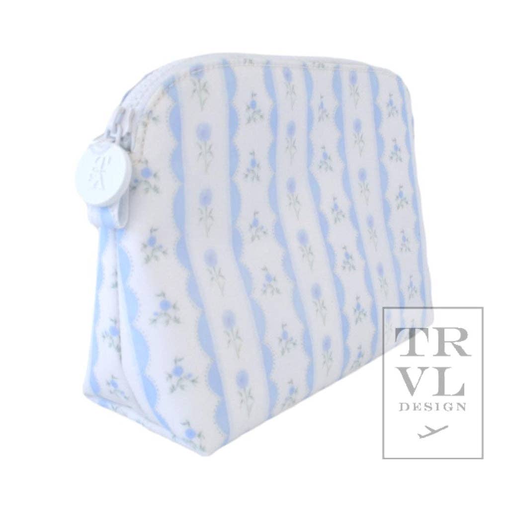 Goodie Cosmetic Bag - Ribbon Floral Blue