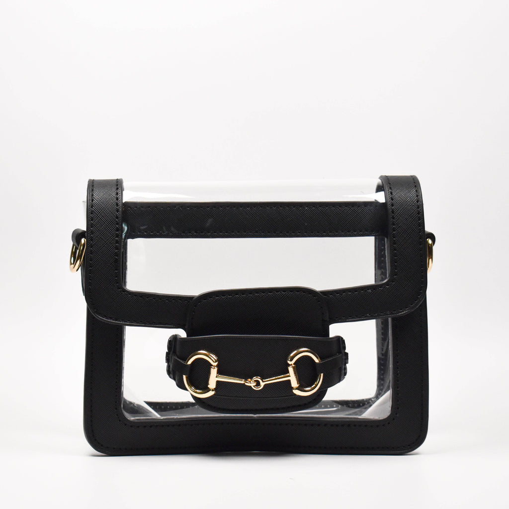 The Ashley Clear Handbag: Navy