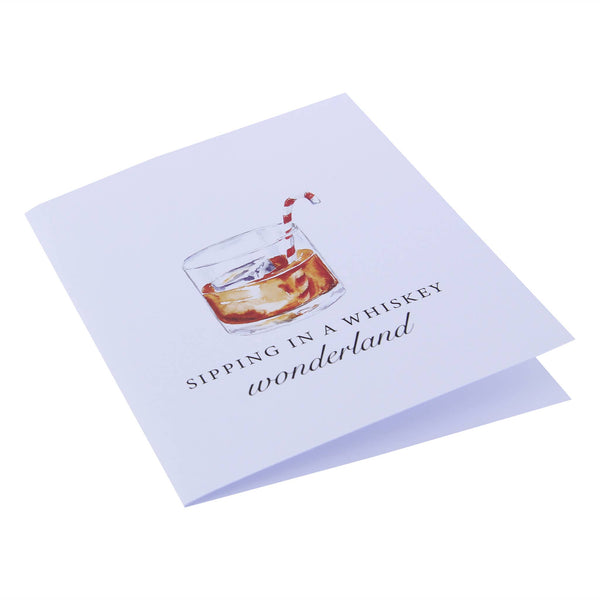 Sipping In A Whiskey Wonderland Christmas Greeting Card