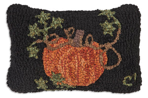 Pumpkin on Black Pillow