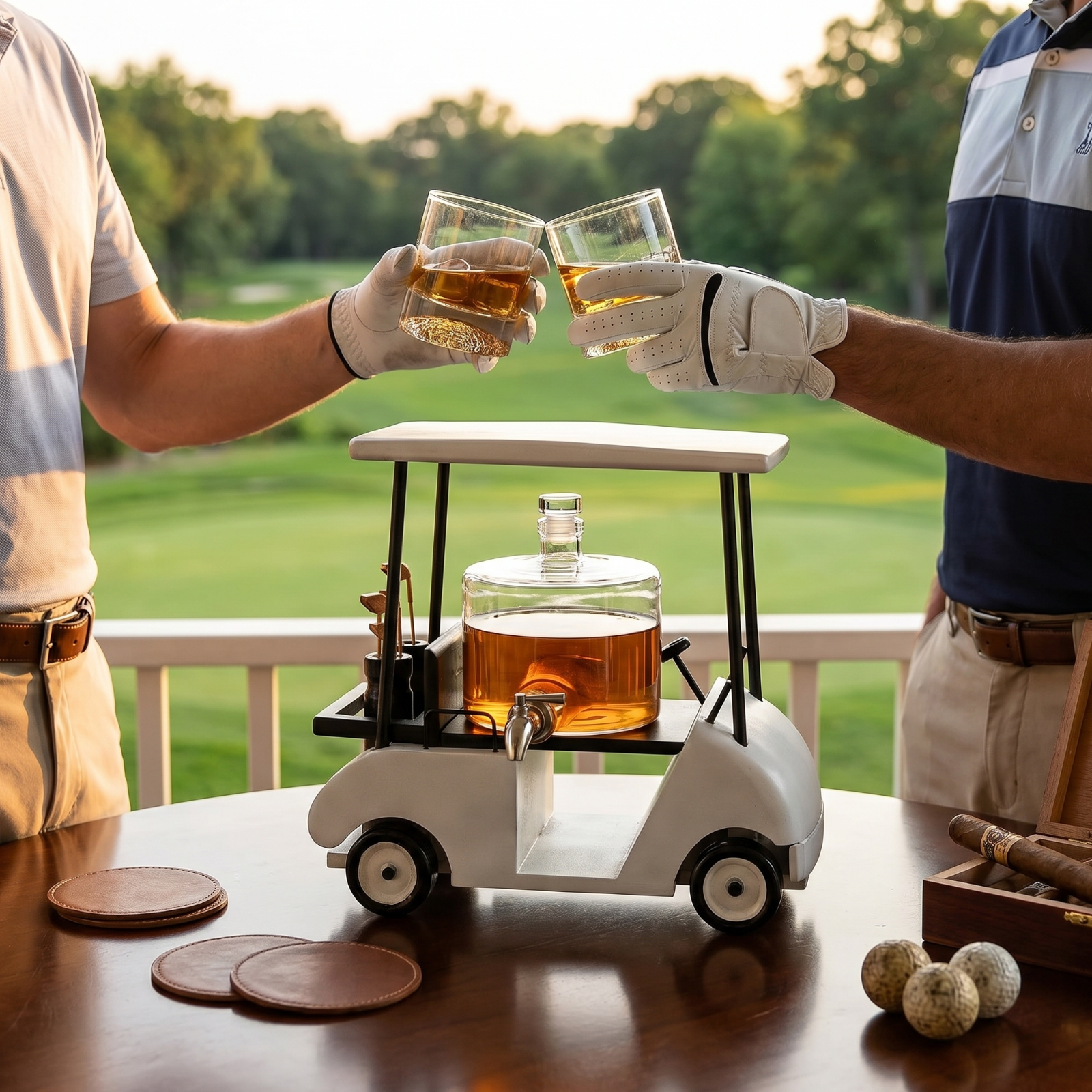 Golf Cart Whiskey Decanter & Ball Glasses