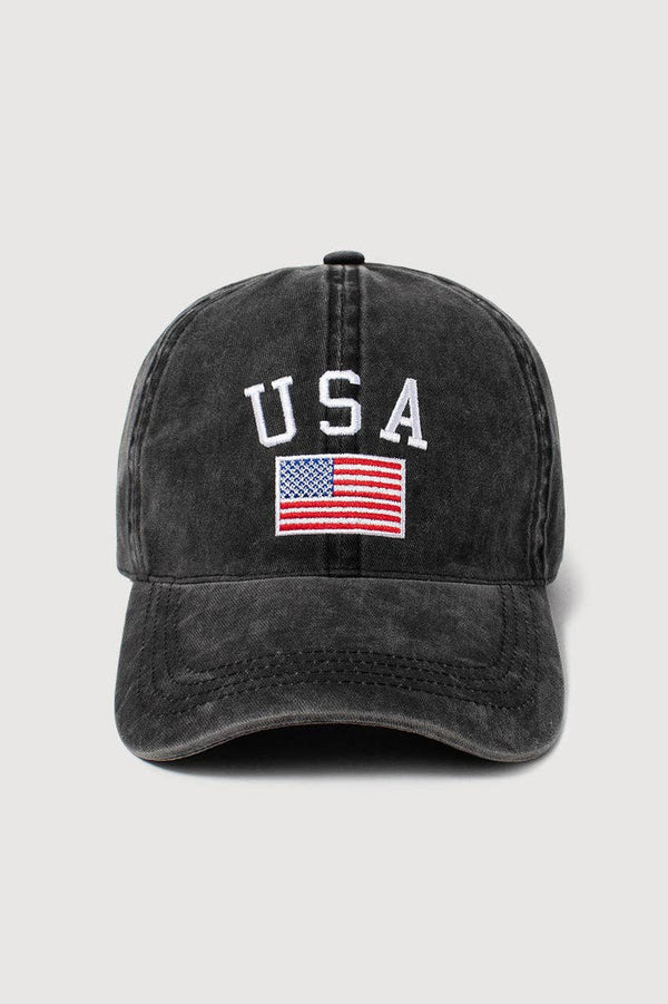 USA with American Flag Baseball cap: NAVY