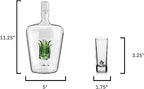Tequila Decanter Set With Agave Decanter and 6 Agave Glasses