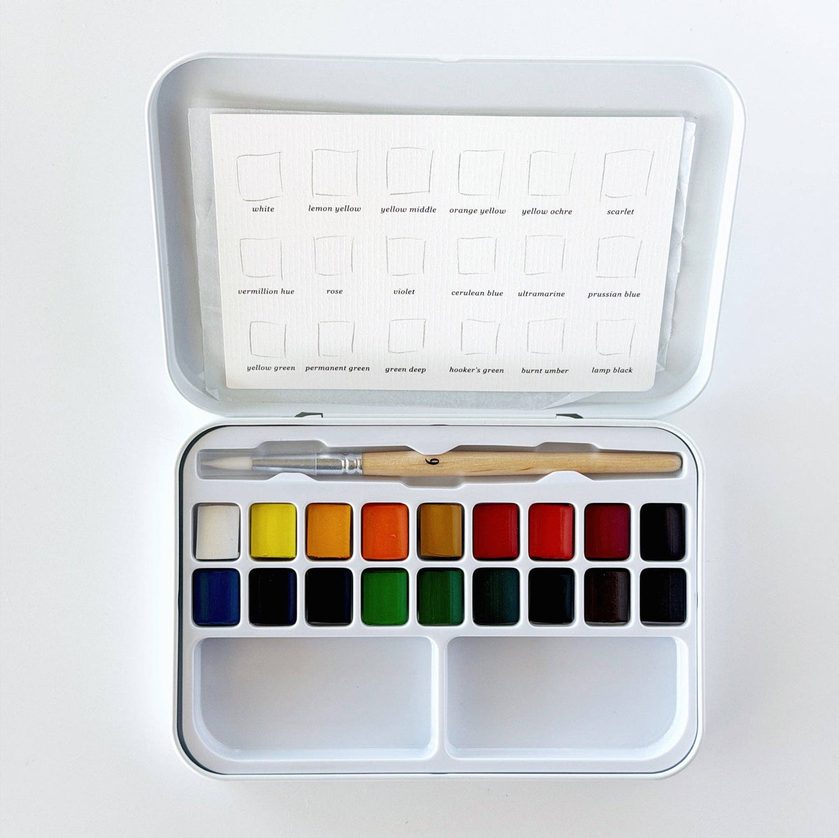 Watercolor Paint Set w/ Brush, 18 Colors