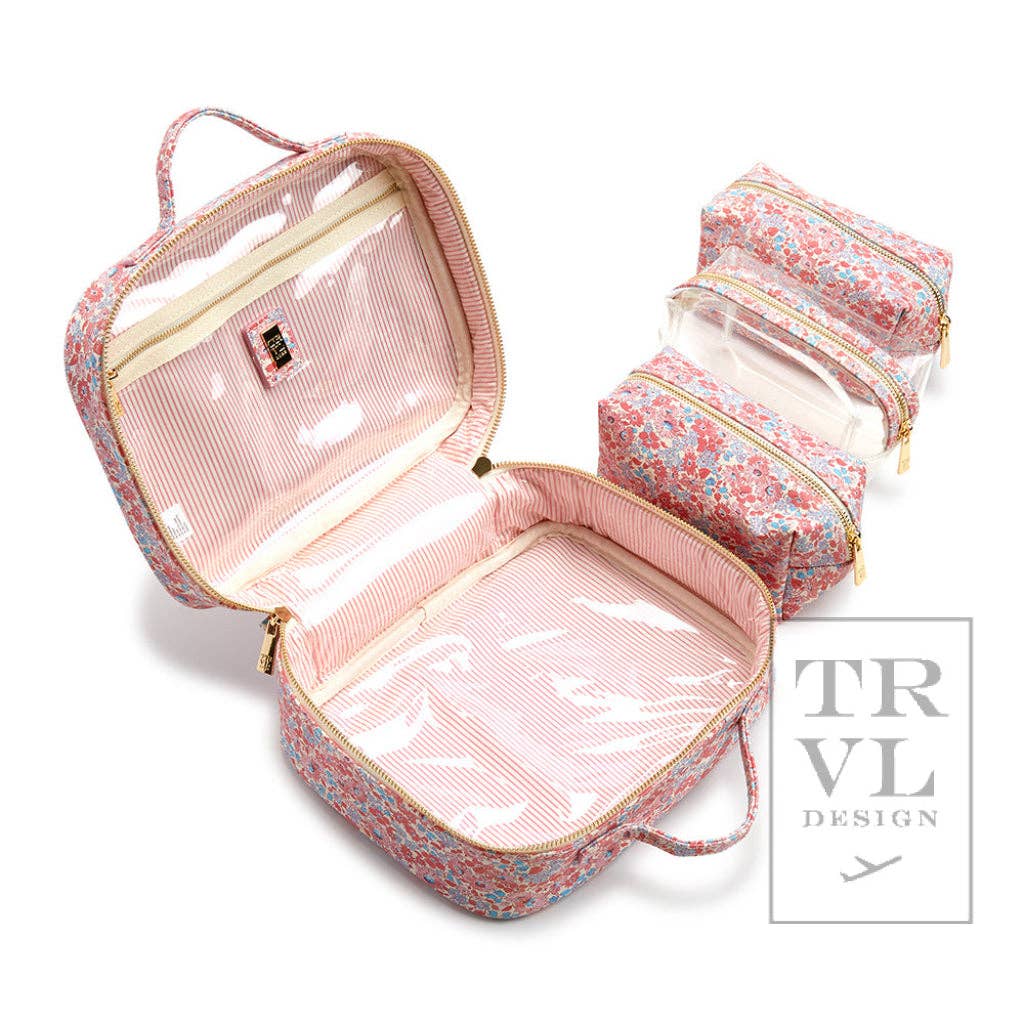 Luxe Trvl2 Cosmetic Toiletry Case - Marseille With Pink
