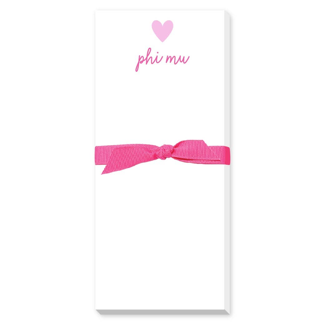 SORORITY GREEK HEART SKINNIE NOTEPAD: ALPHA DELTA PI