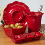 Perlette Red HW Melamine Wine Cooler 8.75in