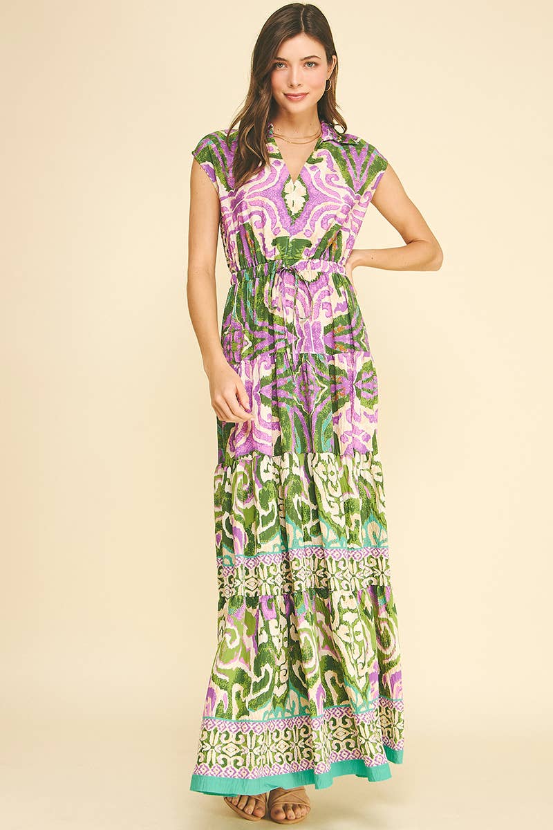 BOHEMIAN PATTERN MAXI DRESS