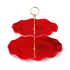 Perlette Red Melamine Two Tier Server