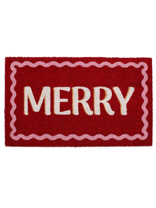 M-E-R-R-Y DOORMAT, MULTI