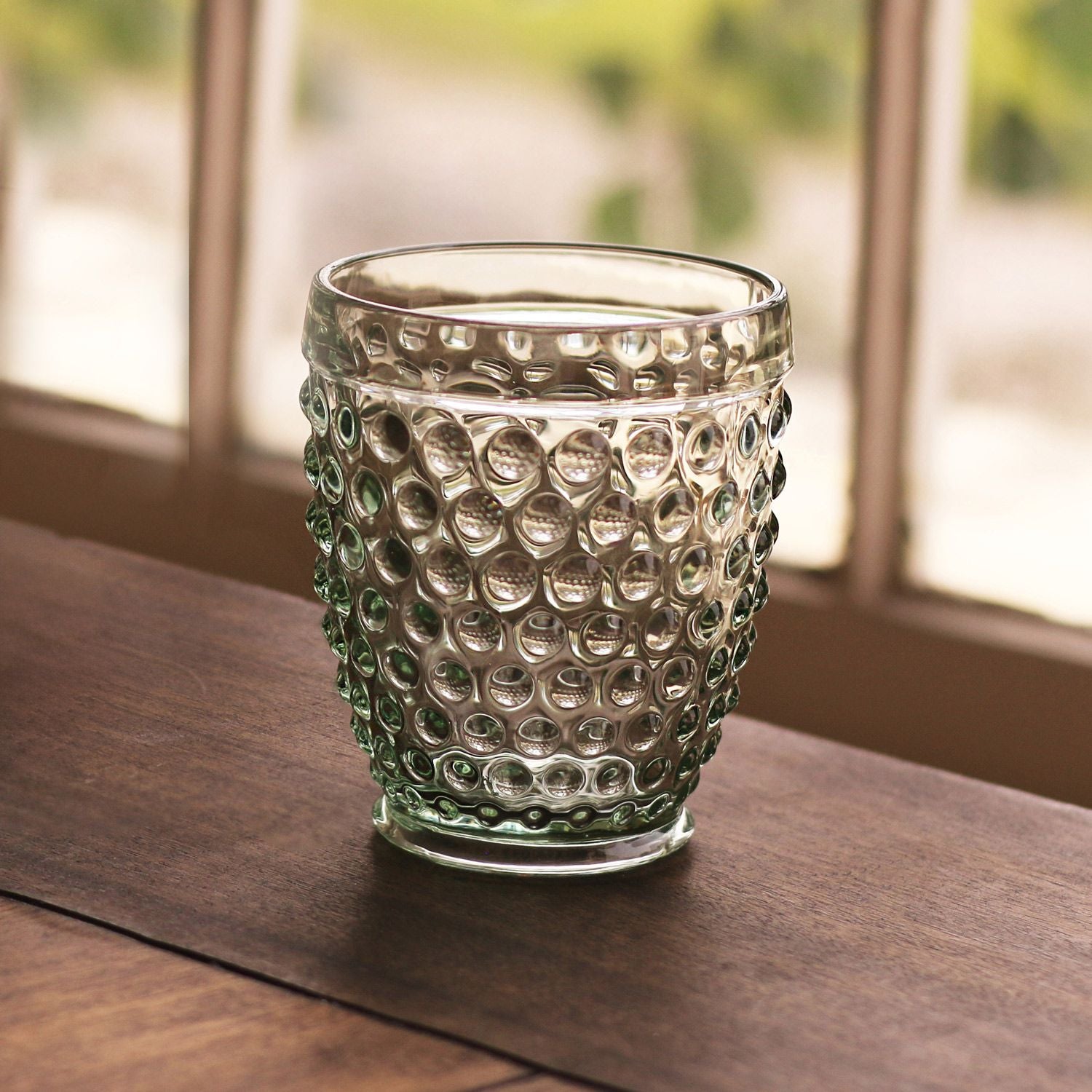 Breatriz Ball GLASS Hobnail Double Old Fashioned Moss Green