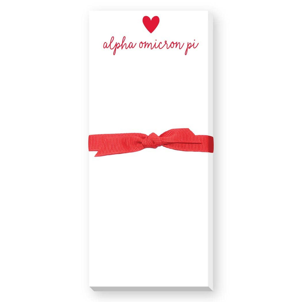 SORORITY GREEK HEART SKINNIE NOTEPAD: ALPHA DELTA PI