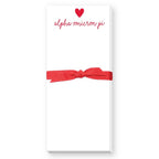 SORORITY GREEK HEART SKINNIE NOTEPAD: ALPHA DELTA PI