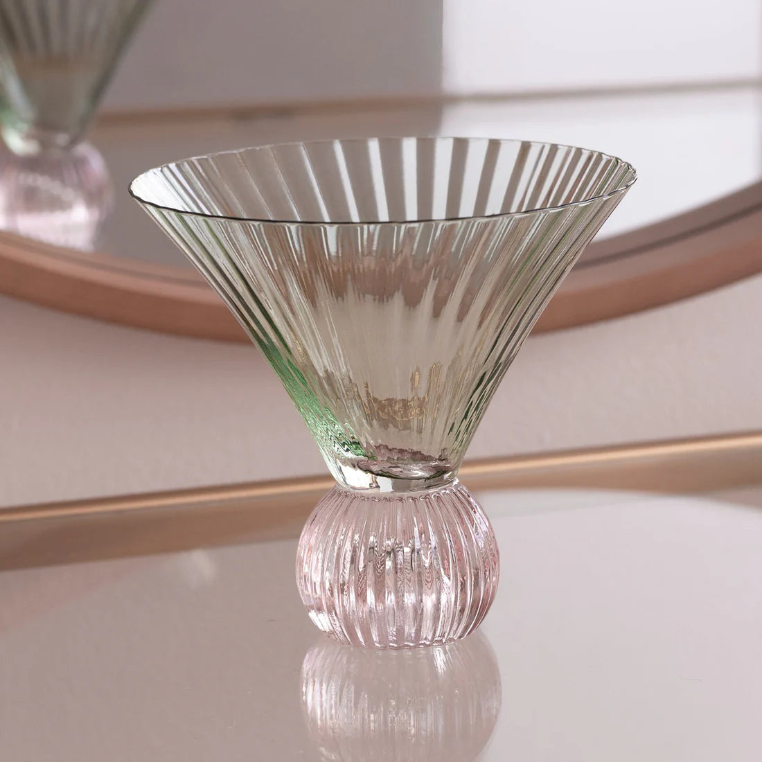 GLASS Venice Martini  (Green and Pink)