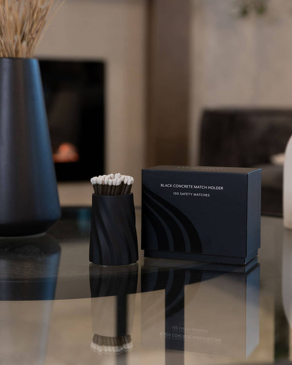 Black Concrete Safety Match Set