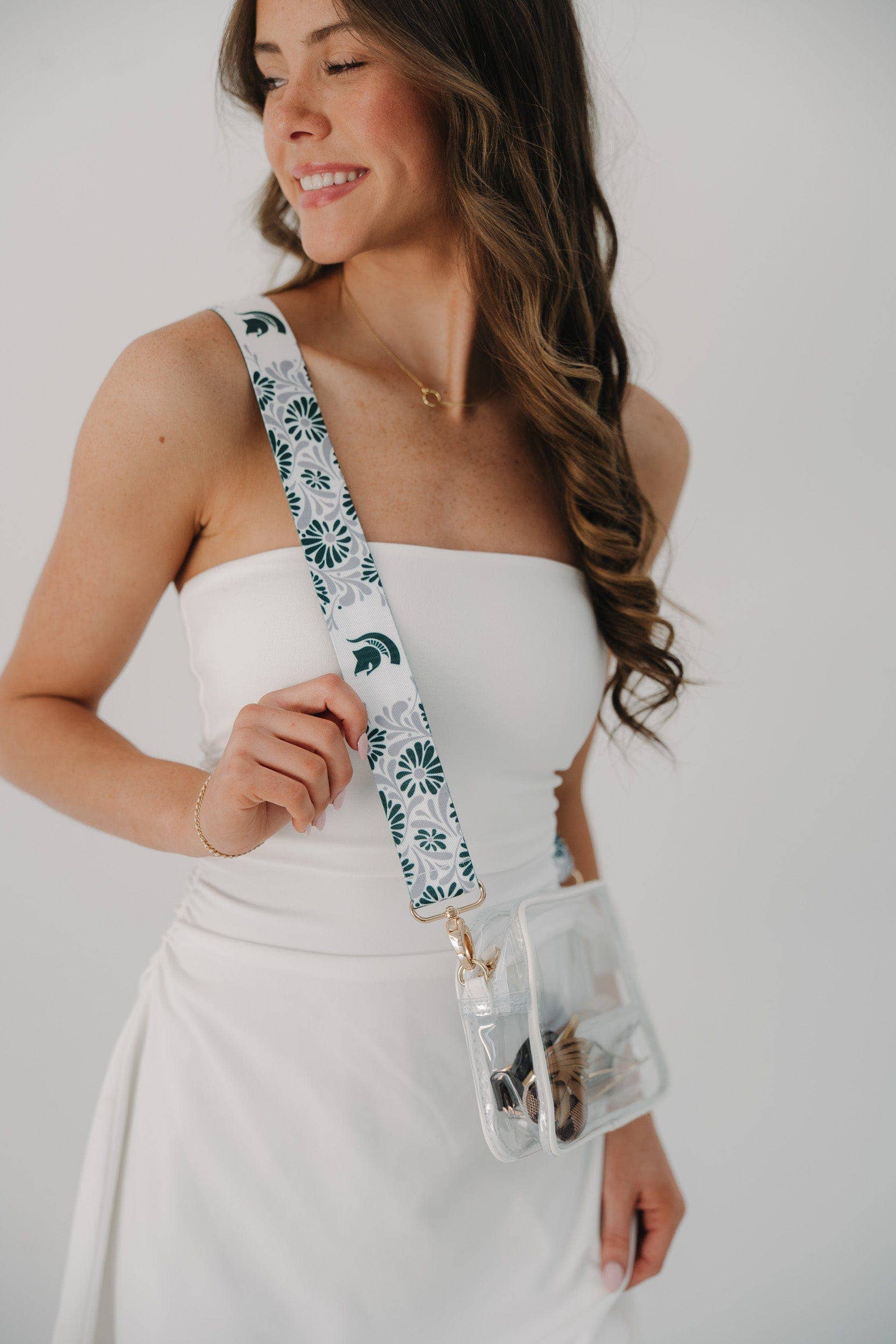 Michigan State  Floral Bag Strap by Desden