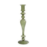 Beatriz BAll GLASS Cambridge Josephine 13.5" Candleholder set of 2 (Green and Gold)