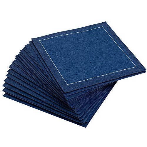 Midnight Blue Cotton Cocktail Napkins - 50x