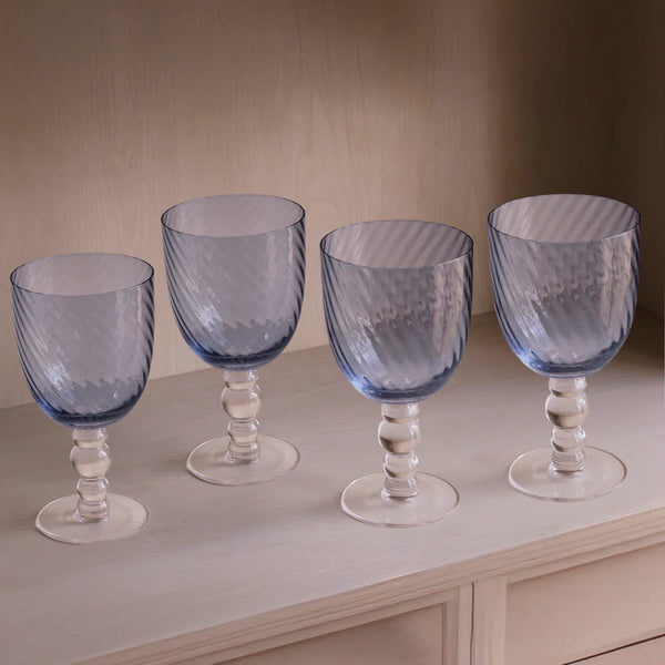 French Swirl wine glass (Blue)