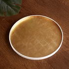 Beatriz BAll INDOCHINE Round Lacquered Tray (White and Gold)