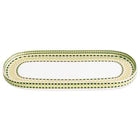 Beatriz Ball CERAMIC Ravenna Long Oval Platter Set of 2 (Green and Gold)
