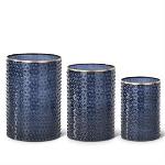 Blue Dot Embossed Containers w/Gold Painted Small