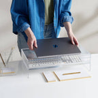 Acrylic Monitor Stand with Drawer