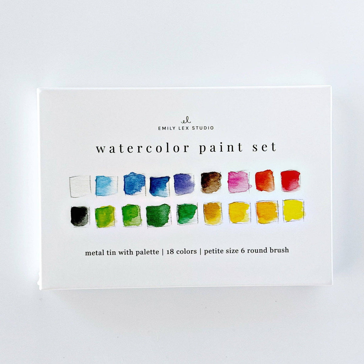 Watercolor Paint Set w/ Brush, 18 Colors