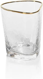 Aperitivo Triangular DOF Glass Clear w/ Gold Rim