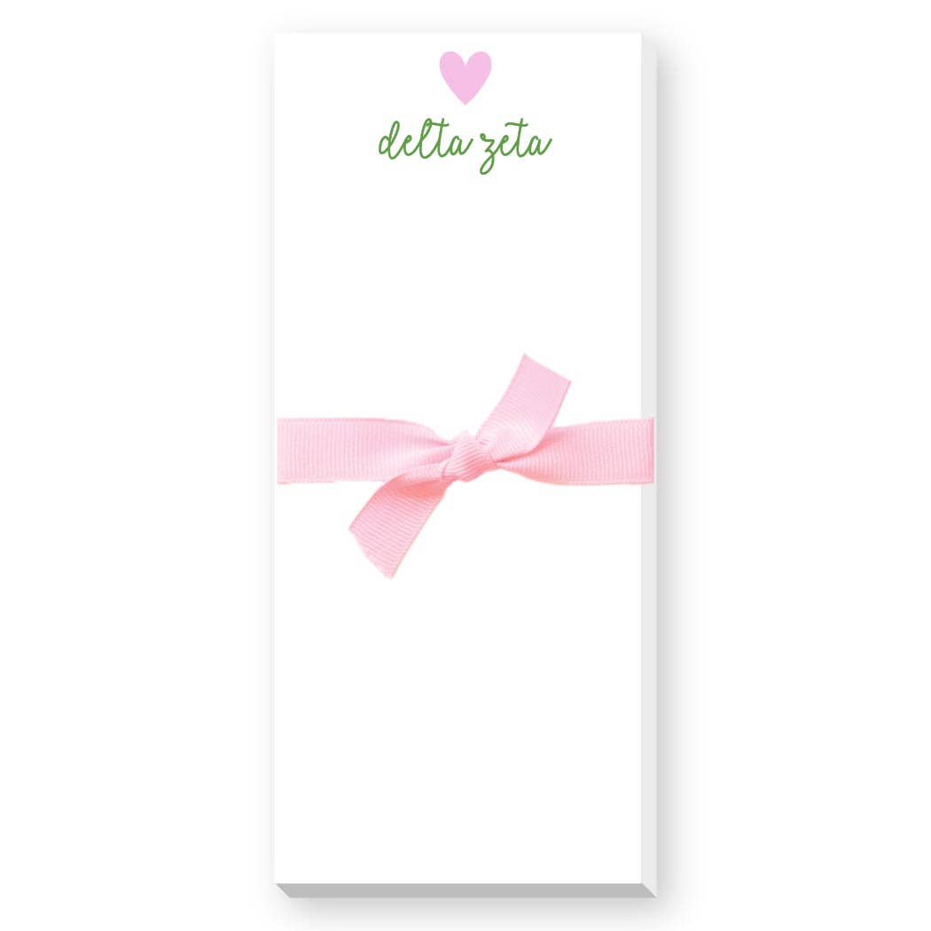 SORORITY GREEK HEART SKINNIE NOTEPAD: ALPHA DELTA PI