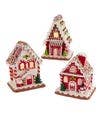 7"R/W/GR SANTA GINGERBREAD LED HOUSE
