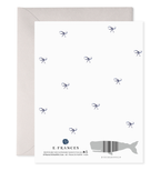 Big Navy Striped Bow Thank You Greeting Card