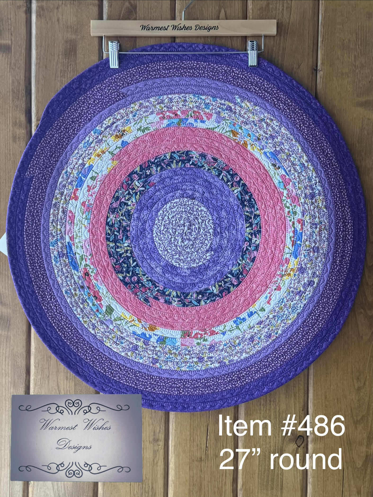 Jellyroll rug - Purple round #486