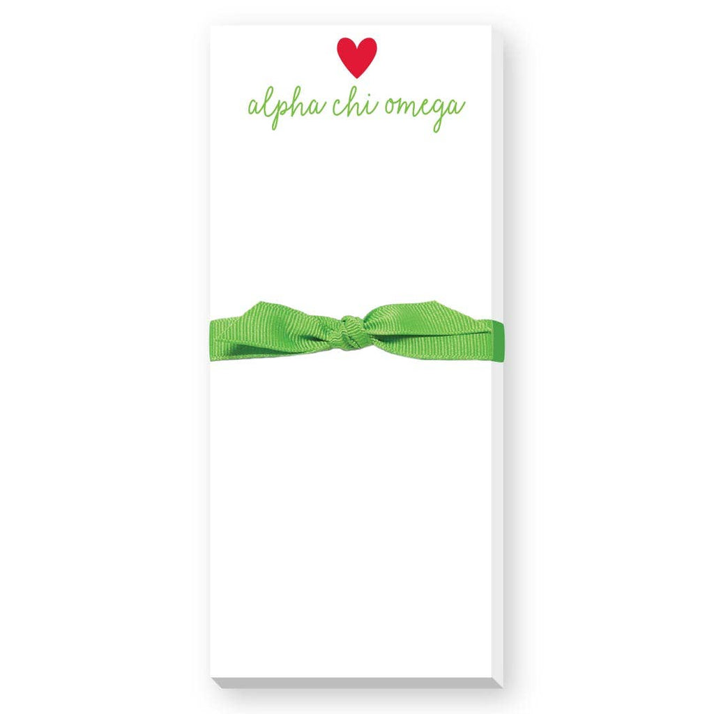 SORORITY GREEK HEART SKINNIE NOTEPAD: ALPHA DELTA PI