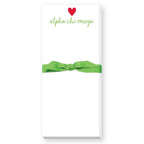 SORORITY GREEK HEART SKINNIE NOTEPAD: ALPHA DELTA PI
