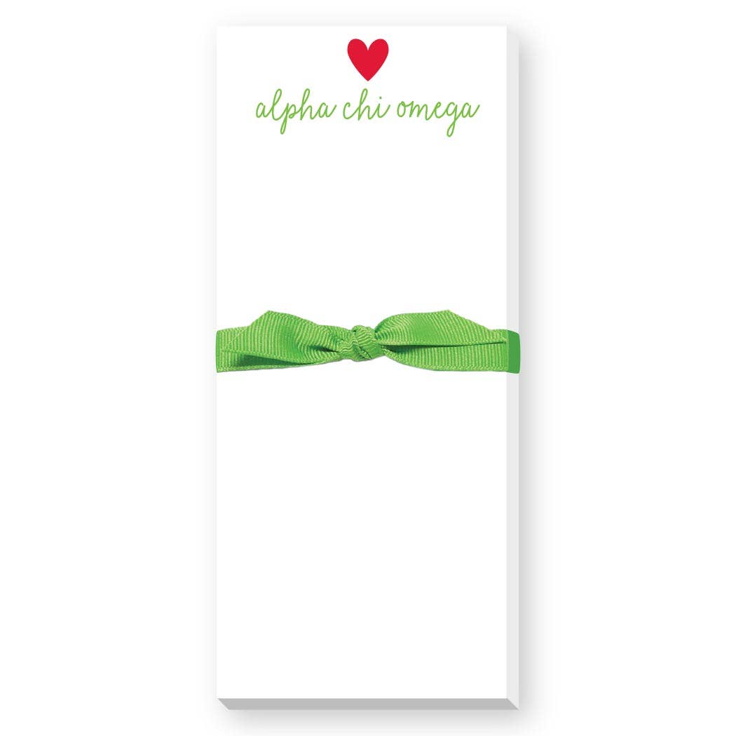 SORORITY GREEK HEART SKINNIE NOTEPAD: ALPHA DELTA PI