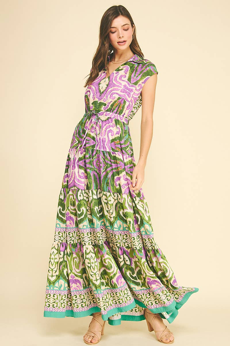 BOHEMIAN PATTERN MAXI DRESS