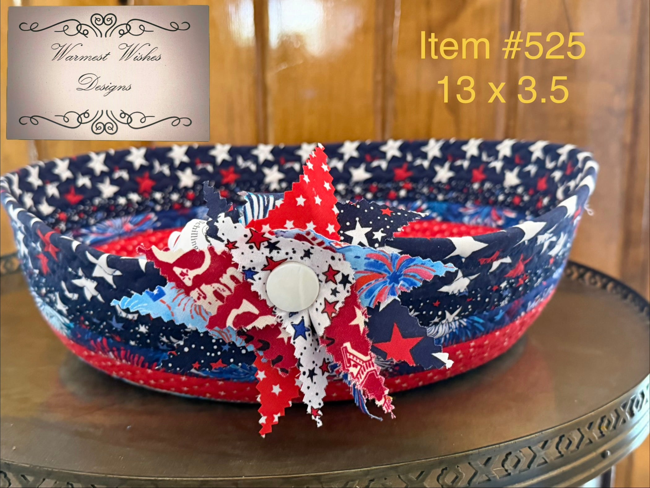 Jelly Roll bowl, Patriotic low, 3.5 high