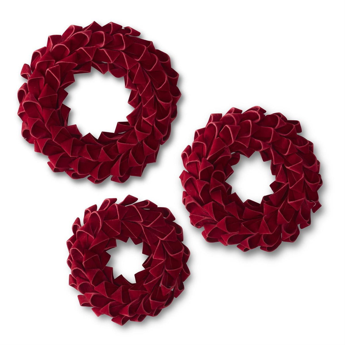 14.5 Inch Red Velvet Ribbon Wreath