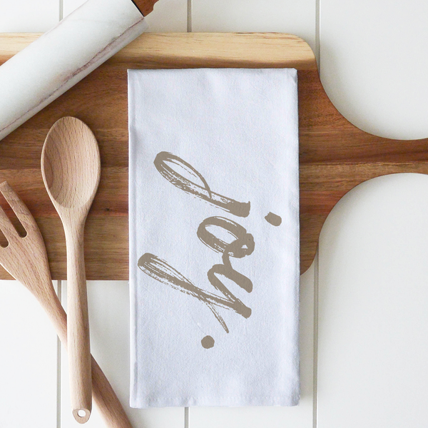 Joy Tea Towel: White