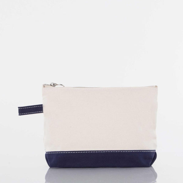 navy makeup bag