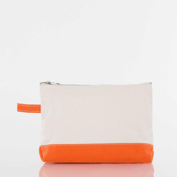 orange makeup bag