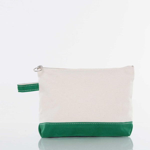 green makeup bag