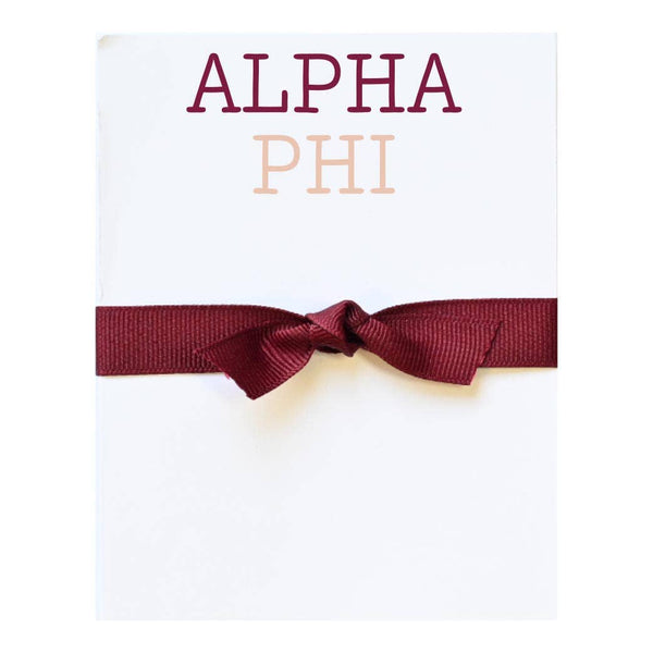 Sorority Colors Greek Mini Notepad : ALPHA PHI
